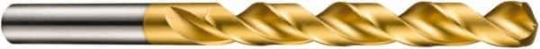 DORMER - 3mm 130° High Speed Steel Jobber Drill - TiN Finish, Right Hand Cut, Spiral Flute, Straight Shank, 61mm OAL, ADX Point - USA Tool & Supply