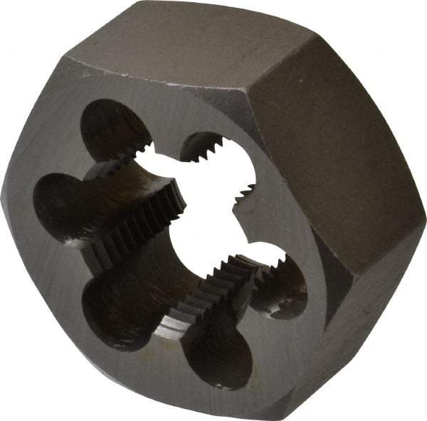 Interstate - 1-3/16 - 12 UNS Thread, 2-3/16" Hex, Right Hand Thread, Hex Rethreading Die - Carbon Steel, 1" Thick - Exact Industrial Supply