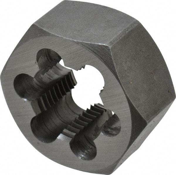 Interstate - 1/2-14 BSPP Thread, Hex Pipe Die - 1-5/8" Outside Diam, Carbon Steel - Exact Industrial Supply