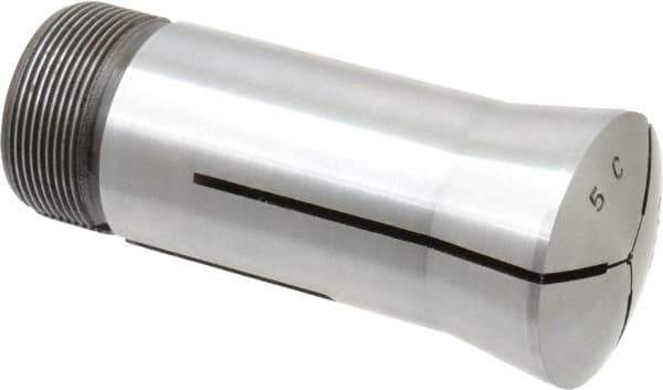 Lyndex - 1/16 Inch 5C Round Collet - 3.27 Inch Overall Length, 1.041-24 Internal Thread Size, Steel, 0.0007 Inch TIR - Exact Industrial Supply