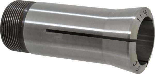 Lyndex - 1-1/16 Inch 5C Round Collet - 3.27 Inch Overall Length, 1.041-24 Internal Thread Size, Steel, 0.0011 Inch TIR - Exact Industrial Supply