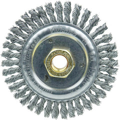 4 1/2″ Root Pass Brush-0.020″ Steel Wire 5/8-11 Dbl-H x Nut - Dually Weld Cleaning Brush - USA Tool & Supply