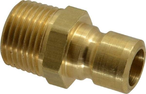 Coilhose Pneumatics - 3/8-18" NPT, 3/8" Body Diam, Coolant & Fluid Line Male Connectors - Brass - USA Tool & Supply