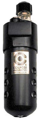 Coilhose Pneumatics - 1/4 NPT Port, 250 Max psi, Compact Lubricator - Metal Bowl with Sight Glass, Cast Aluminum Body, 23 CFM, 250°F Max, 2" Wide x 6-1/2" High - USA Tool & Supply