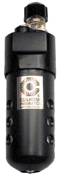 Coilhose Pneumatics - 3/8 NPT Port, 250 Max psi, Compact Lubricator - Metal Bowl with Sight Glass, Cast Aluminum Body, 23 CFM, 250°F Max, 2" Wide x 6-1/2" High - USA Tool & Supply