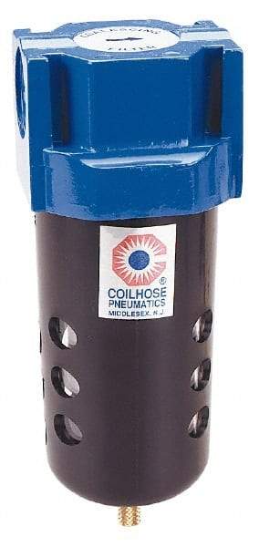 Coilhose Pneumatics - 3/8" Port Coalescing Filter - Aluminum Bowl, 0.3 Micron Rating, 7-1/2" High - USA Tool & Supply