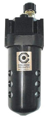 Coilhose Pneumatics - 3/8 NPT Port, 150 Max psi, Standard Lubricator - Polycarbonate Bowl, Cast Aluminum Body, 160 CFM, 120°F Max, 2-3/4" Wide x 8" High - USA Tool & Supply