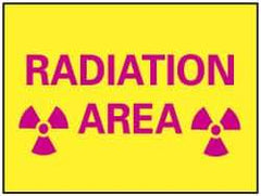 NMC - "Radiation Area", 7" Long x 10" Wide, Pressure-Sensitive Vinyl Safety Sign - Rectangle, 0.004" Thick, Use for Accident Prevention - USA Tool & Supply
