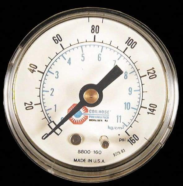 Coilhose Pneumatics - FRL Heavy-Duty Pressure Gage - Use with F/R/L - USA Tool & Supply