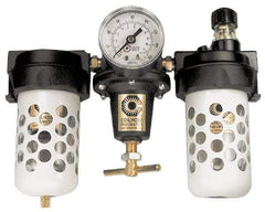 Coilhose Pneumatics - 3/8" NPT Port Heavy Duty 3 Piece Filter-Regulator-Lubricator FRL Unit - Metal Bowl, 125 Max psi, 6.875" High - USA Tool & Supply