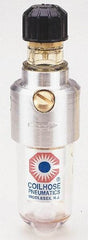 Coilhose Pneumatics - 1/8 NPT Port, 250 Max psi, Miniature Lubricator - Metal Bowl, Cast Aluminum Body, 11 CFM, 250°F Max, 1-1/2" Wide x 5" High - USA Tool & Supply