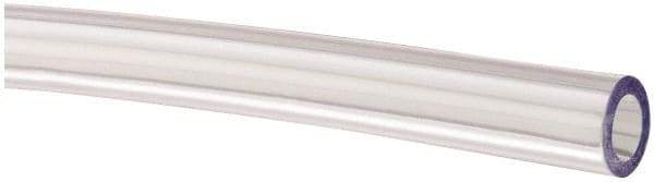 Made in USA - 3/16" ID x 5/16" OD, 1/16" Wall Thickness, Cut to Length (100' Standard Length) PVC Tube - Clear, 55 Max psi, 68 Shore A Hardness - USA Tool & Supply