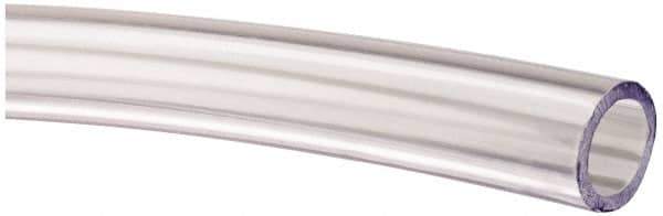 Made in USA - 1/2" ID x 11/16" OD, 3/32" Wall Thickness, Cut to Length (100' Standard Length) PVC Tube - Clear, 40 Max psi, 68 Shore A Hardness - USA Tool & Supply