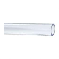 Made in USA - 1" ID x 1-3/8" OD, 3/16" Wall Thickness, Cut to Length (50' Standard Length) PVC Tube - Clear, 45 Max psi, 68 Shore A Hardness - USA Tool & Supply