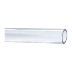 Made in USA - 1" ID x 1-3/8" OD, 3/16" Wall Thickness, Cut to Length (50' Standard Length) PVC Tube - Clear, 45 Max psi, 68 Shore A Hardness - USA Tool & Supply