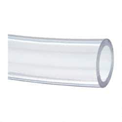 Made in USA - 1-1/4" ID x 1-3/4" OD, 1/4" Wall Thickness, Cut to Length (50' Standard Length) PVC Tube - Clear, 45 Max psi, 68 Shore A Hardness - USA Tool & Supply