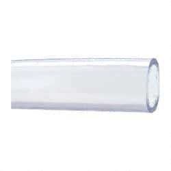 Made in USA - 1-1/2" ID x 1-7/8" OD, 3/16" Wall Thickness, Cut to Length (50' Standard Length) PVC Tube - Clear, 26 Max psi, 68 Shore A Hardness - USA Tool & Supply