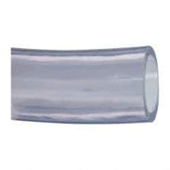 Made in USA - 2" ID x 2-1/2" OD, 1/4" Wall Thickness, Cut to Length (50' Standard Length) PVC Tube - Clear, 35 Max psi, 68 Shore A Hardness - USA Tool & Supply