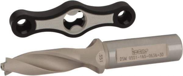 Iscar - 0.551 to 0.587" Diam, 3xD, 1.65" Max Depth, 5/8" Shank Diam, 4.27" OAL, Replaceable Tip Drill - IDK, IDM, IDN, IDP Insert, DSM Toolholder, Series ChamDrillJet - USA Tool & Supply