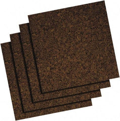 Quartet - 12" Wide x 12" High Adhesive Cork Board - Brown - USA Tool & Supply