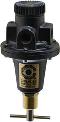 Coilhose Pneumatics - 1/4 NPT Port, 40 CFM, Cast Aluminum Tamper Proof Heavy-Duty T-Handle Regulator - 0 to 125 psi Range, 250 Max psi Supply Pressure, 1/4" Gauge Port Thread, 3" Wide x 5-1/2" High - USA Tool & Supply