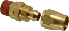 Coilhose Pneumatics - 3/8 NPT, Brass Reusable Hose Male Swivel Fitting - 3/8" Hose ID x 9/16" Hose OD - USA Tool & Supply