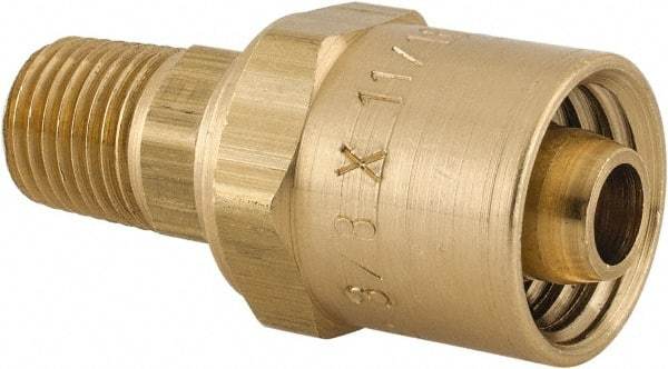 Dixon Valve & Coupling - 1/4 NPTF, Reusable Hose Male Fitting - 3/8" Hose ID x 11/16" Hose OD - USA Tool & Supply