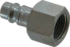 Coilhose Pneumatics - 3/8 Female NPT European High Flow Pneumatic Hose Connector - Plated Steel, 1/4" Body Diam - USA Tool & Supply