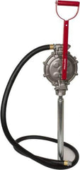 PRO-LUBE - 5 Strokes per Gal, 1/2" Outlet, Aluminum & Stainless Steel Hand Operated Transfer Pump - 42" OAL, For 15 to 55 Gal Drums, For Gasoline & Diesel Fuel - USA Tool & Supply