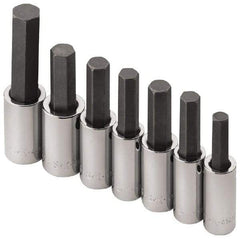 SK - 7 Piece 1/2" Drive Inch Hex Bit Socket Set - 5/16 to 3/4" Hex - USA Tool & Supply