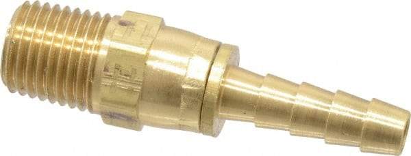 Dixon Valve & Coupling - 1/4 NPTF Thread Hose Barb x Male Swivel NPT Connector - 1/4" ID Hose, Brass - USA Tool & Supply