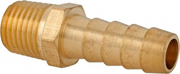 Cerro - 1/4 NPT Thread Hose Barb x Male NPT Connector - 3/8" ID Hose, Brass - USA Tool & Supply