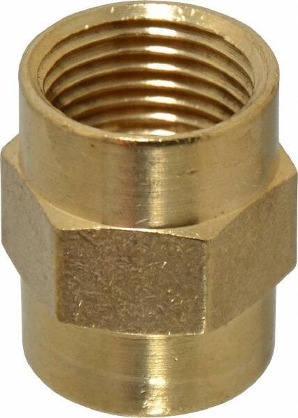 Cerro - 1/2 Female Thread, Brass Industrial Pipe Coupling - FNPTF, 1,200 psi - USA Tool & Supply