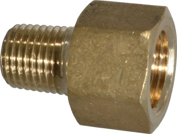 CerroBrass - 1/4 Male Thread x 3/8 Female Thread, Brass Industrial Pipe Adapter - USA Tool & Supply