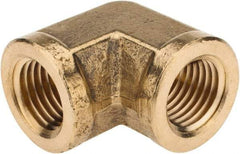 Cerro - 1/4 Female Thread, Brass Industrial Pipe 90° Female Elbow - FNPTF, 1,200 psi - USA Tool & Supply