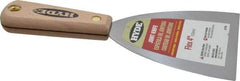 Hyde Tools - 4" Wide Steel Putty Knife - Flexible, Hardwood Handle, 7-3/4" OAL - USA Tool & Supply
