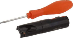 Kennametal - 1" Cut Diam, 0.58" Max Depth of Cut, 1" Shank Diam, 4.03" OAL, Indexable Square Shoulder End Mill - EC14.., EP14.. Inserts, Weldon Shank, 0° Lead Angle, Through Coolant - USA Tool & Supply
