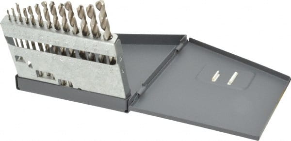 Hertel - 1/16 to 1/4", 118° Point, Bright Finish, High Speed Steel Jobber Length Drill Bit Set - USA Tool & Supply