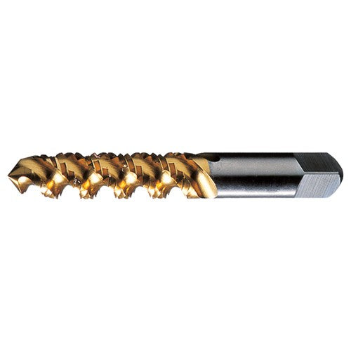 ‎#10-32 UNF 3 Flute H3 Plug HSS High Helix Spiral Flute Tap- TiN - Exact Industrial Supply