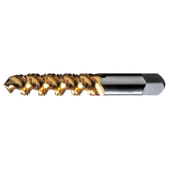 ‎#10-24 UNC 3 Flute H3 Plug HSS High Helix Spiral Flute Tap- TiN - Exact Industrial Supply