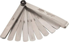 SPI - 13 Piece, 0.0015 to 0.2" Thick, Parallel Feeler Gage Set - 4-1/4" Leaf Length, 1/2" Wide, Tempered Steel - USA Tool & Supply
