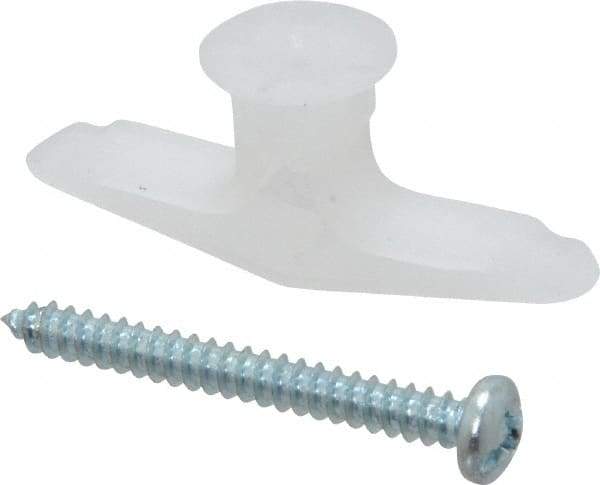 Toggler - #6 to 14 Screw, 5/16" Diam, 1-1/4" Long, 3/8 to 1/2" Thick, Plastic Toggle Drywall & Hollow Wall Anchor - 5/16" Drill, Plastic, Use in Drywall - USA Tool & Supply