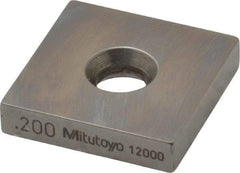 Mitutoyo - 0.2" Square Steel Gage Block - Accuracy Grade 0, Includes Certificate of Inspection - USA Tool & Supply