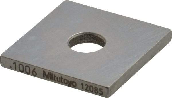 Mitutoyo - 0.1006" Square Steel Gage Block - Accuracy Grade 0, Includes Certificate of Inspection - USA Tool & Supply