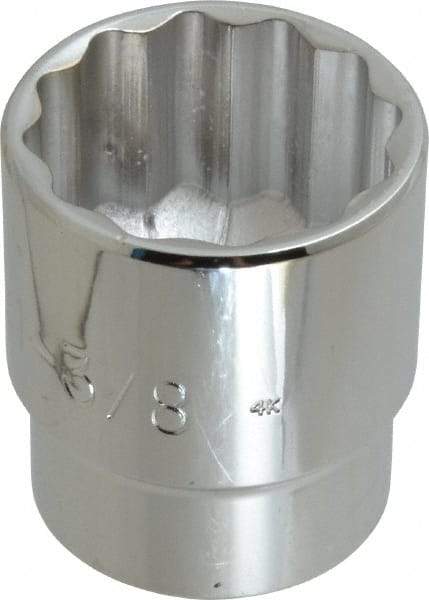 Proto - 1-3/8", 1/2" Drive, Standard Hand Socket - 12 Points, 2" OAL, Chrome Vanadium, Chrome Finish - USA Tool & Supply