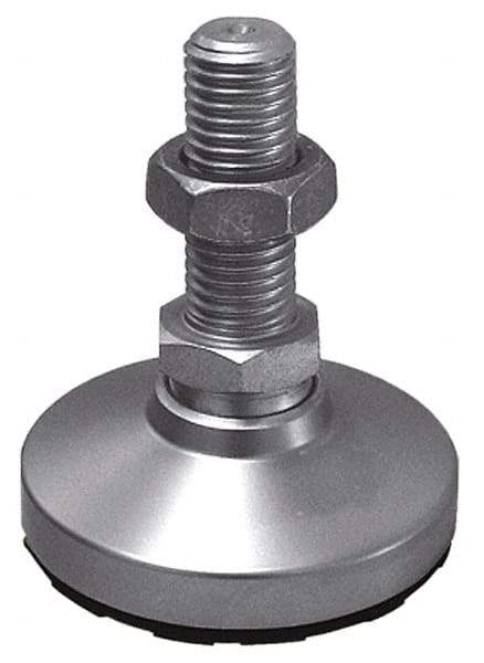 Gibraltar - 3/4-10 Bolt Thread, Studded Pivotal Stud Mount Leveling Pad & Mount - 7,400 Max Lb Capacity, 3" Base Diam - USA Tool & Supply