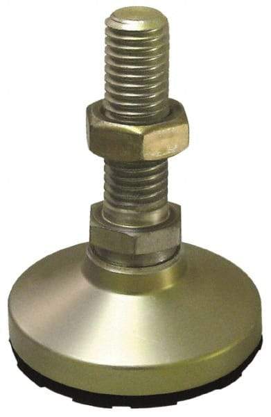 Gibraltar - 1-8 Bolt Thread, Studded Pivotal Stud Mount Leveling Pad & Mount - 2,000 Max Lb Capacity, 4" Base Diam - USA Tool & Supply