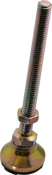 Gibraltar - 3/8-16 Bolt Thread, Studded Pivotal Stud Mount Leveling Pad & Mount - 3,750 Max Lb Capacity, 1-1/4" Base Diam - USA Tool & Supply