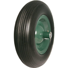 Rigid Caster Wheel: Polyurethane Foam, 15.75″ Dia, 3.9375″ Wide 309 lb Capacity, Plain Bearing