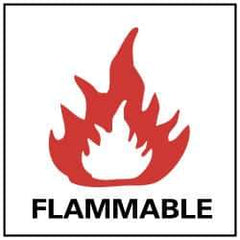 NMC - Flammable, Pressure Sensitive Vinyl Fire Sign - 7" Wide x 7" High - USA Tool & Supply